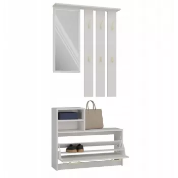Garderobenschrank Top e shop VERA Cashmere GS1 — 1800×850×240 mm, Drehtür, Spiegel, 1 Einlegeboden, 6 Haken