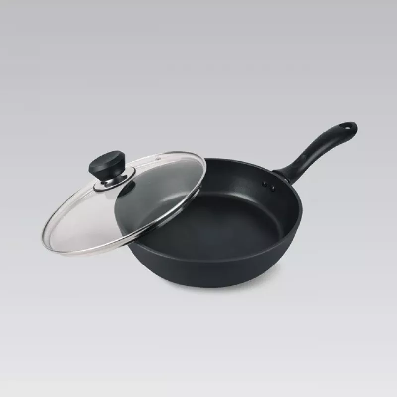 Maestro MR-1205-28 Bratpfanne mit Deckel, 28 cm, schwarz