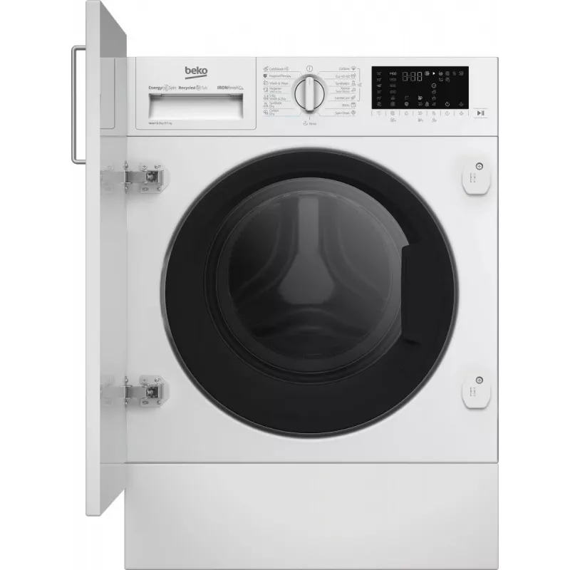 Waschtrockner BEKO B5DBT68547W integrierbar, 8 kg Waschen / 5 kg Trocknen, 1400 U/min