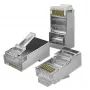 RJ45 Modularstecker QOLTEC 54556 CAT6 FTP, silber, 18×22×11 mm, 100er-Pack