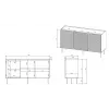 3D2SZ ONDA Kommode 150x45xH85 grün
