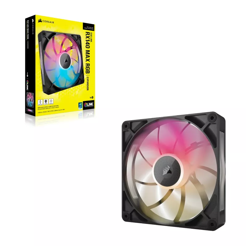 Lüfter Corsair iCUE LINK RX140 MAX RGB 14 cm Schwarz 300–1600 U/min