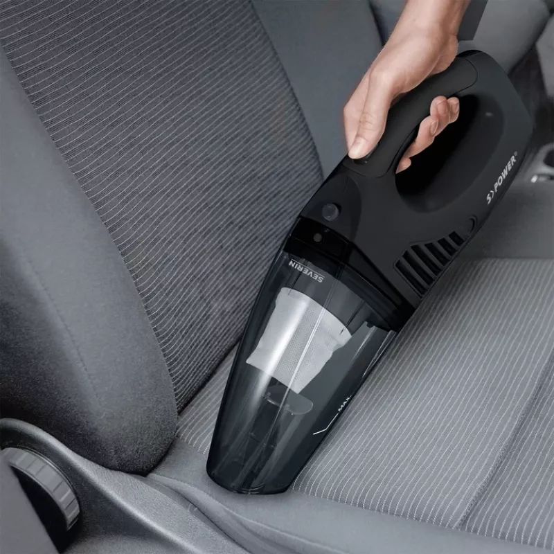 Severin HV 7963 Akku-Handsauger für Nass- und Trockensaugen, 7,4 V Li-Ion, 12-V-Ladekabel fürs Auto, Wandhalterung