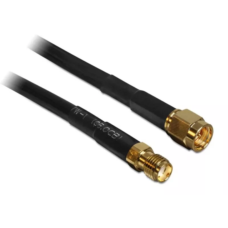 Koaxialkabel DeLOCK 10m SMA m/f CFD200 Schwarz