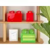 LEGO Storage Brick 4 Aufbewahrungsbox mit Deckel, rot transparent