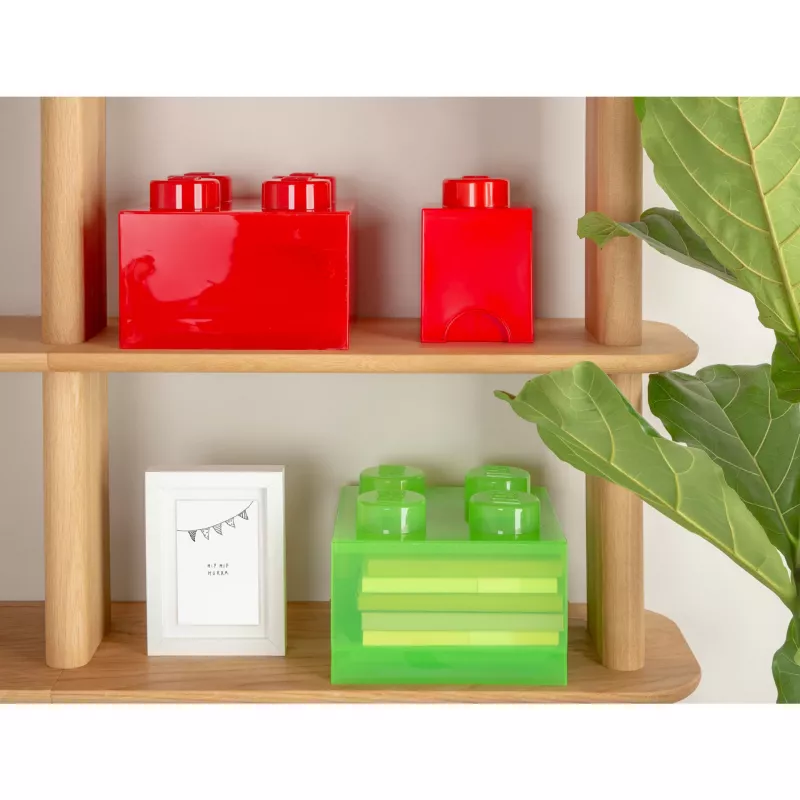 LEGO Storage Brick 4 Aufbewahrungsbox mit Deckel, rot transparent