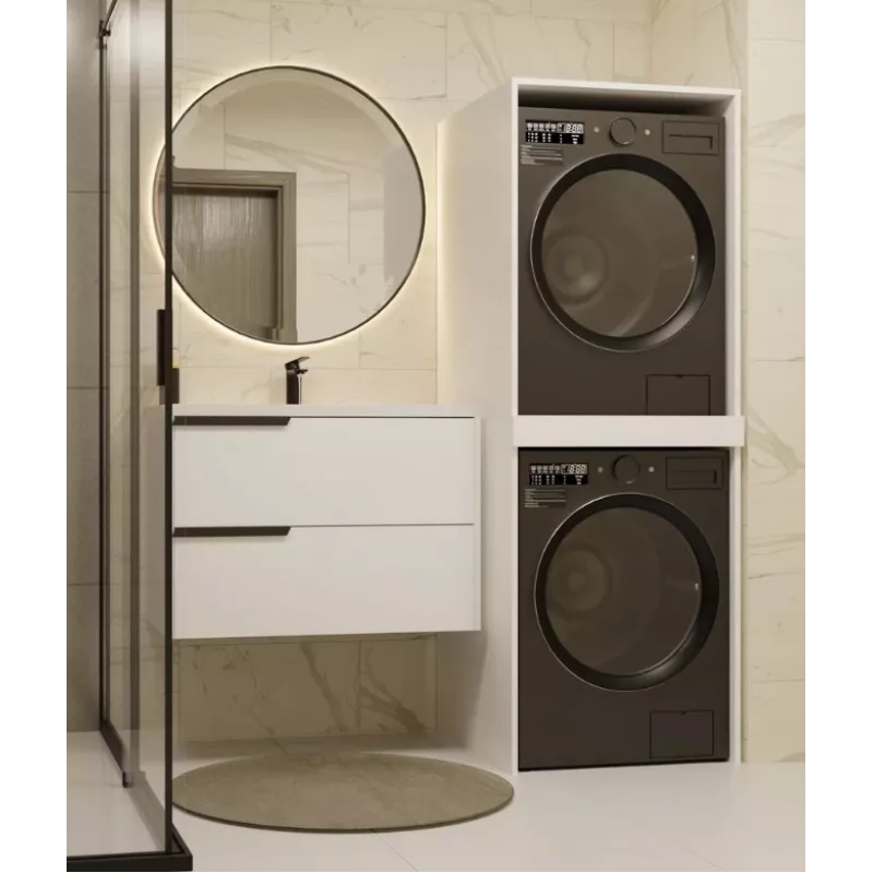 top e shop POLA TWIN Wäscheraumschrank für Waschmaschine und Trockner – Weiß