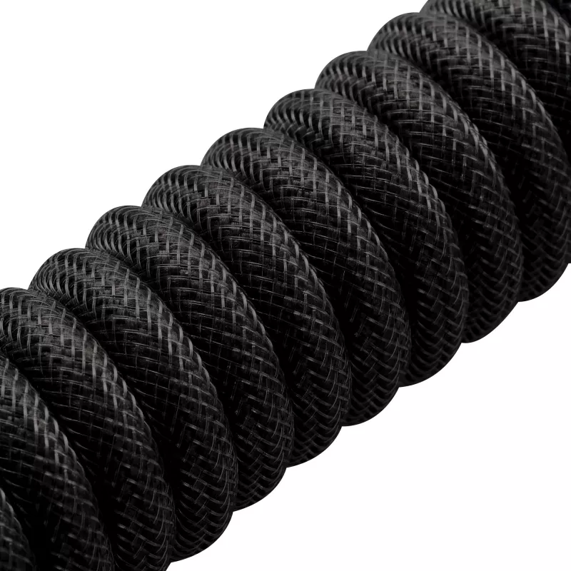 Sharkoon SGK50 Aviator Spiralkabel für SKILLER SGK50, USB-A auf USB-C, 1,85 m, Titan/Schwarz