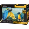 3D Puzzle Cubicfun Blaukehlaras, 88 Teile, Modell 306-DS1097H