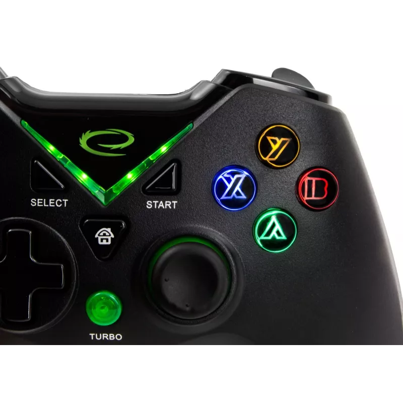 Esperanza EGG114K Pirate Gamepad, USB 2.0, analog/digital, für PC, Xbox One, Xbox Series X/S, schwarz