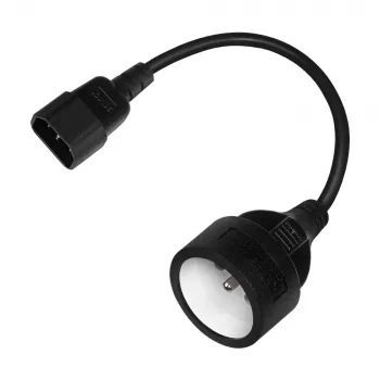 Savio CL-180 Netzkabel-Adapter IEC C14 auf CEE 7/5, 15 cm