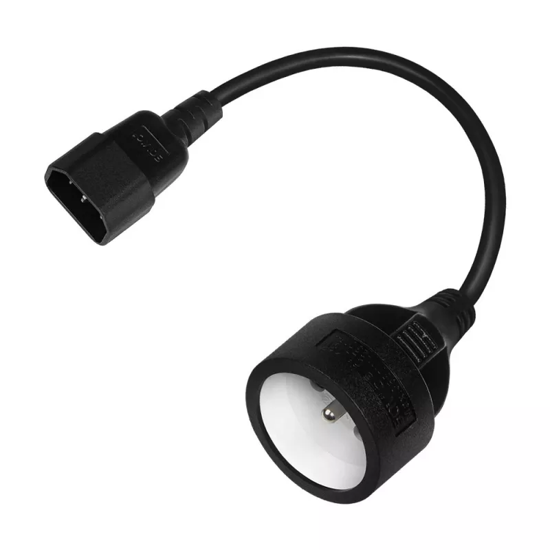 Savio CL-180 Netzkabel-Adapter IEC C14 auf CEE 7/5, 15 cm
