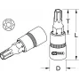KS Tools 911.1375 1/2 inch Bit-Steckschlüssel TX mit Frontloch, TB40