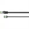 Goobay Ultra-Flexibles CAT 8.1 Patchkabel schlank U/FTP schwarz - extra-kurzer Stecker 99,9% (74353)