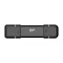 Silicon Power DS72 250 GB Portable-Stick-SSD, USB 3.2 Gen 2, USB-A/USB-C, Schwarz