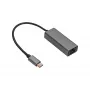 Akyga AK-AD-65 USB-C-auf-Gigabit-Ethernet-Adapter, RJ45, 15 cm, silber