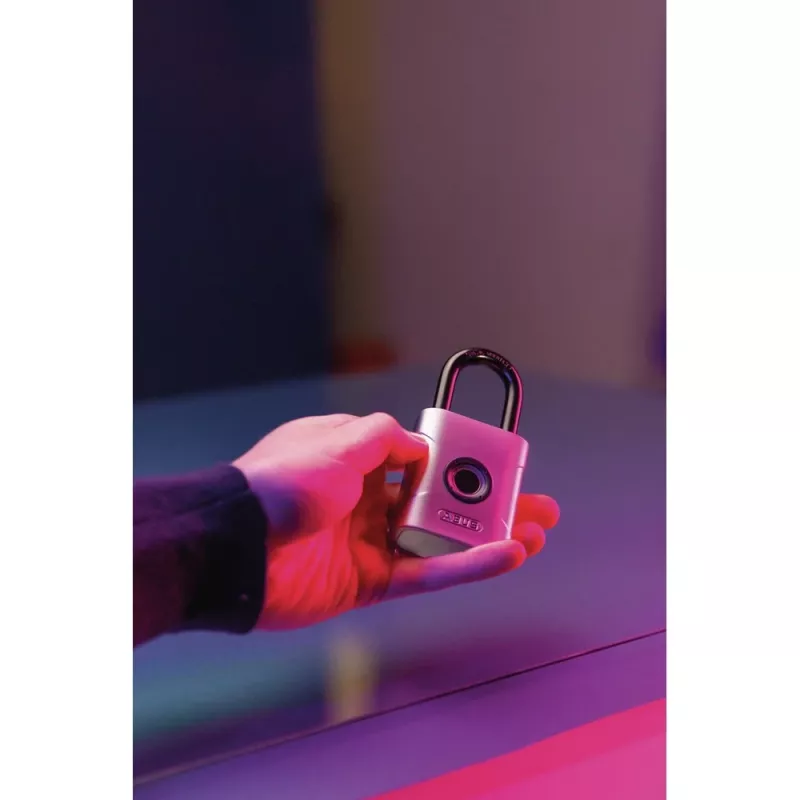 ABUS Touch 57/45 biometrisches Vorhängeschloss 62575, Fingerabdrucksensor, 45 mm, IP66/IP68, wetterfest, Silber