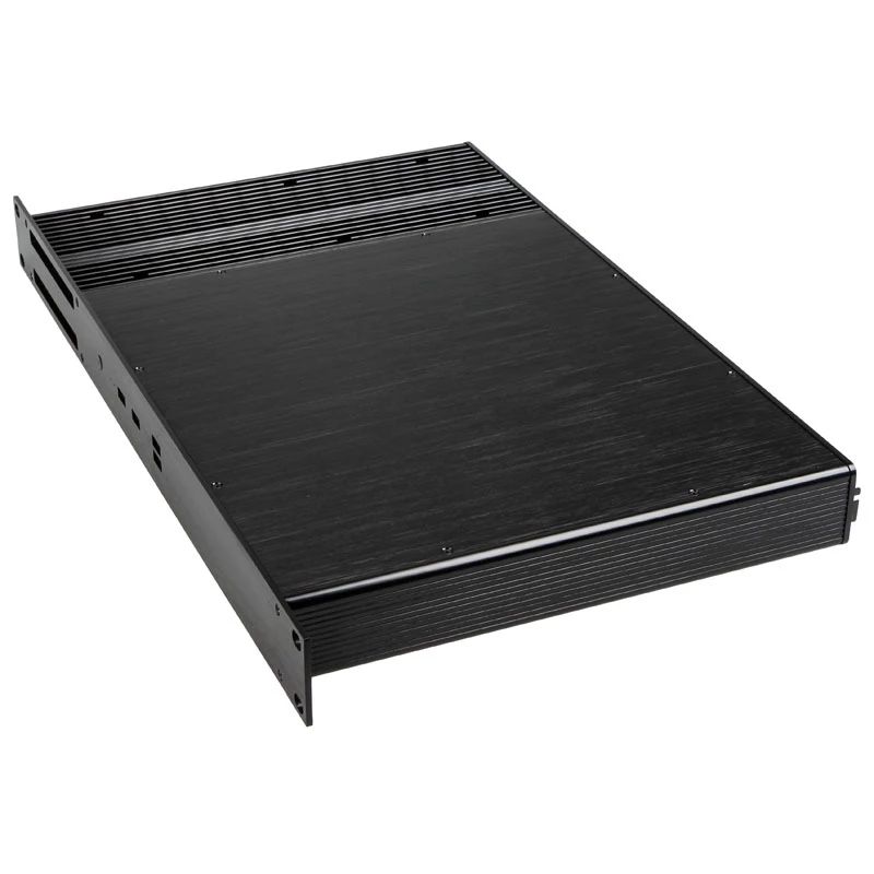 Akasa Galileo TU3 1U Rackmount Thin Mini-ITX Gehäuse, lüfterlos, OEM, Schwarz