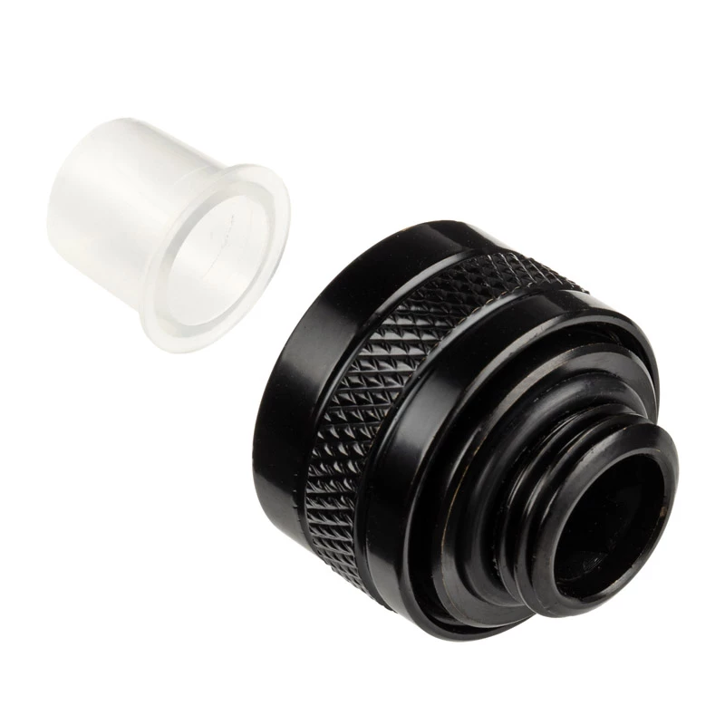 Alphacool 17471 Eiszapfen PRO 13 mm HardTube Anschluss G1/4, Messing, 22 mm Durchmesser, 20 mm Höhe, Deep Black