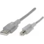 Renkforce RF-4538146 USB-Kabel 5 m USB 2.0 USB A USB B Transparent (RF-4538146)