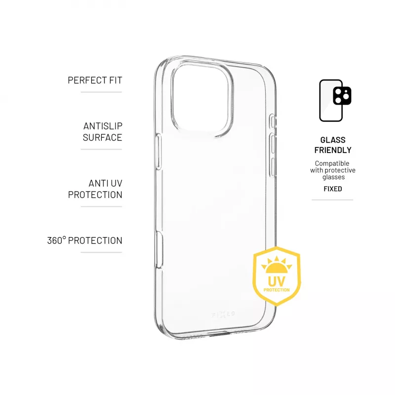 Rückabdeckung FIXED AntiUV für Apple iPhone 16 Pro Max, TPU Klar