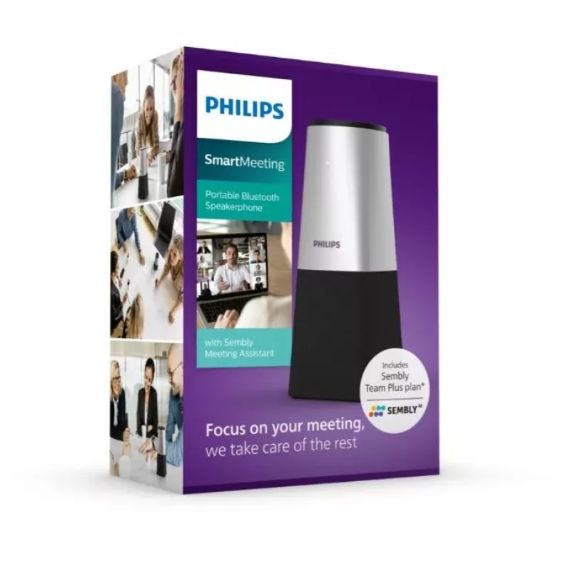 Philips PSE0540 Smart Meeting tragbares Konferenzmikrofon, USB-C, Schwarz/Silber