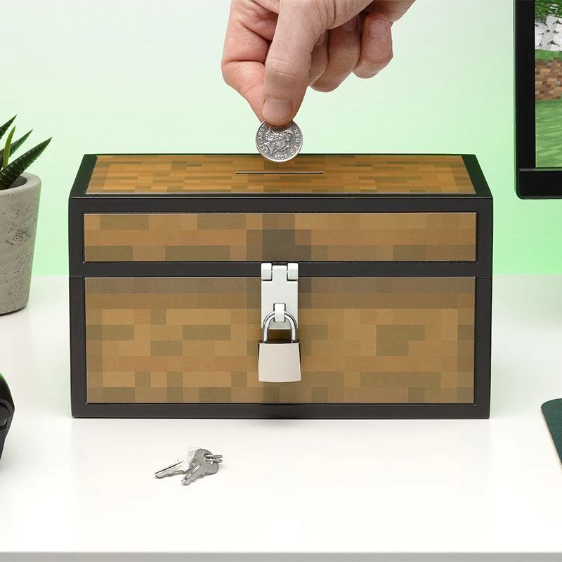 Sparbüchse Paladone Minecraft-Truhe-Design PP13601MCF Münzbank für Kinder und Fans