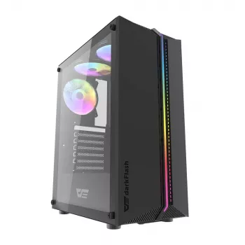 Darkflash DK151 LED Computergehäuse (schwarz) + 3 RGB-Lüfter