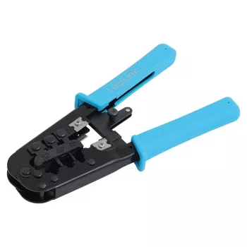 LogiLink WZ0019 Multi-Modular-Crimpwerkzeug, 8P/6P/4P, Schwarz/Blau