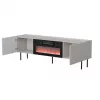 TV-Schrank cama meble LUCCA 180x40x59 cm, Oberteil cashmere, schwarzer Kamin