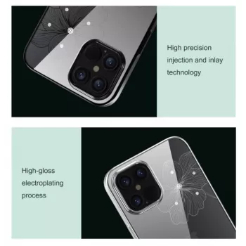 Schutzhülle Devia Crystal Flora für iPhone 12 Pro Max — transparent blau, schlanke Passform