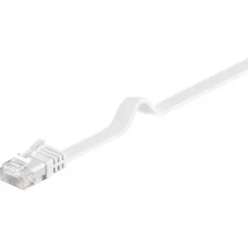 Wentronic Goobay CAT 6 Flach-Patchkabel, U/UTP, Weiß, 2 m - Kupfermaterial (95152)