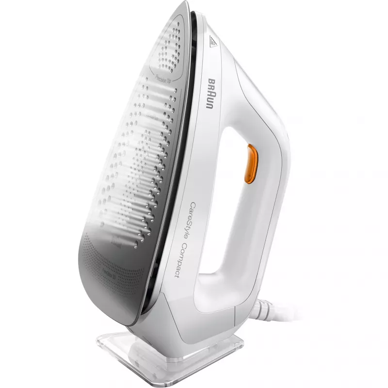 Braun CareStyle Compact IS 2132 WH Dampfbügelstation, 2400 W, 1,5 l, 400 g/min, EloxalPlus-Bügelsohle, Weiß/Orange