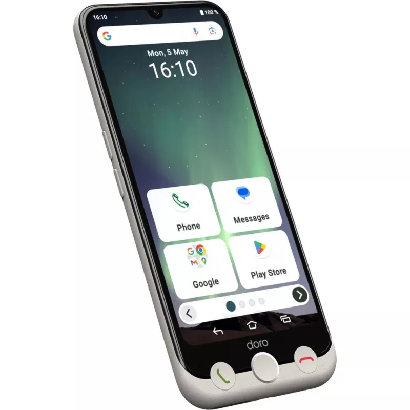 Doro Aurora A30 Seniorensmartphone mit Wireless-Ladestation, 6,1 Zoll, 128GB, Graphit