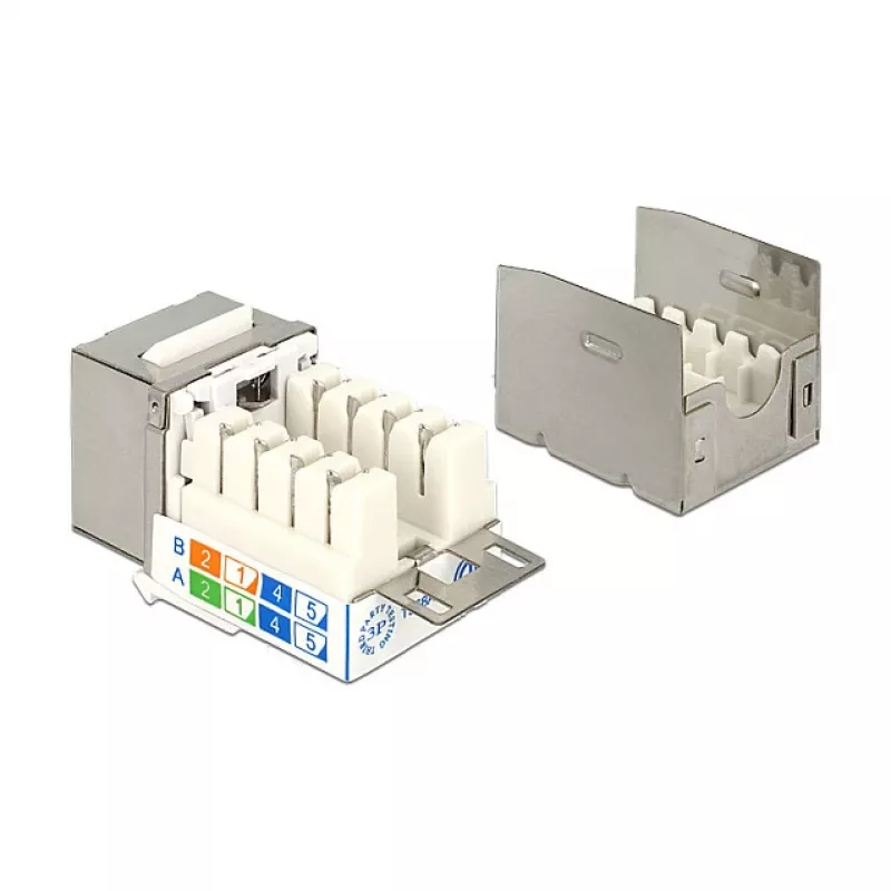 Delock 86404 Keystone-Modul RJ45 Secure Cat.6 auf LSA, Weiß