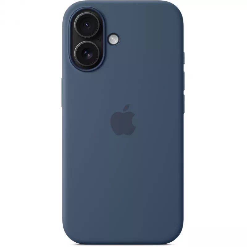 Apple MYY23ZM/A Silikon Case mit MagSafe für iPhone 16, Denimblau