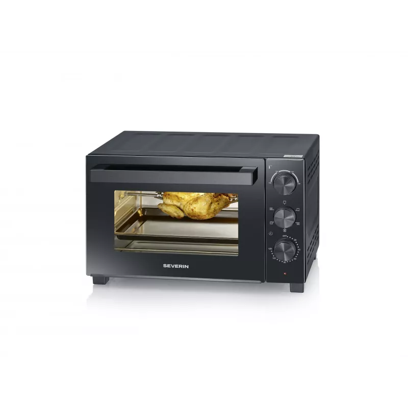 Mini-Backofen SEVERIN TO 2075 — 30 L Kapazität, 1600 W, freistehend, schwarz, Grillfunktion