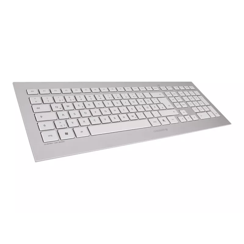 CHERRY DW 8000 Tastatur Maus enthalten Büro RF Wireless Französisch Silber, Weiß
