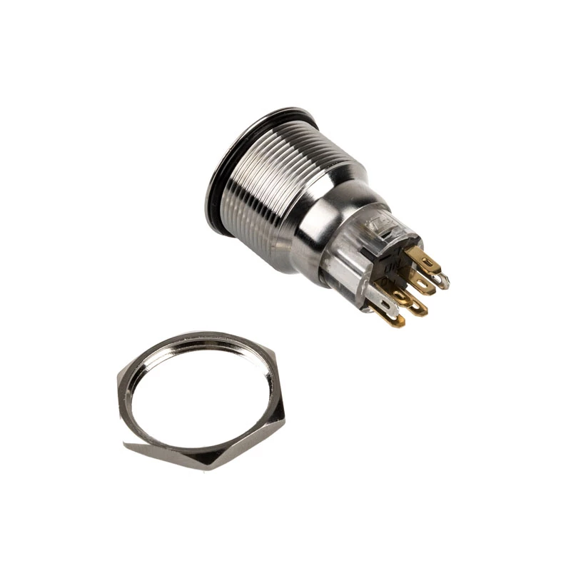 Taster DimasTech PD211 22 mm Silverline Dot RGB — vandalensicherer Panel-Taster