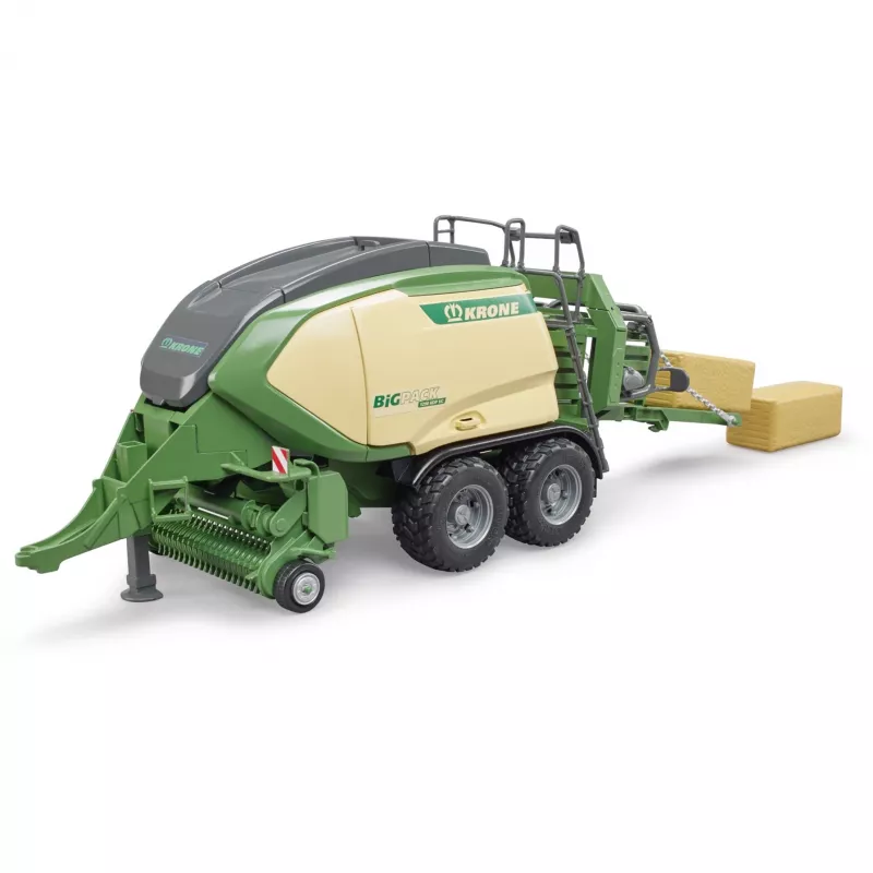 Bruder 02033 Krone Big Pack 1290HDP VC Ballenpresse Modellfahrzeug, 1:16, mit 2 Quaderballen, grün