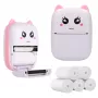Thermo-Kassenbondrucker Extralink EPP-001 Pink mit 5 Rollen Blanko-Thermopapier