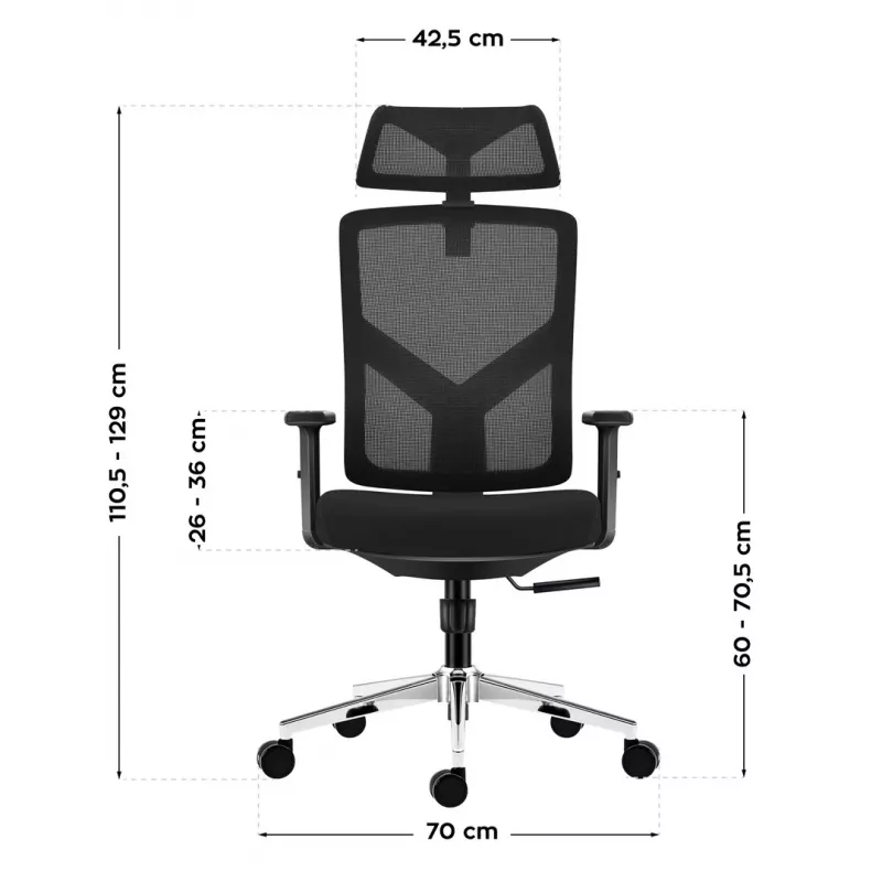Bürodrehstuhl mark adler Manager 3.3 Schwarz — ergonomisches Design, Drehsockel