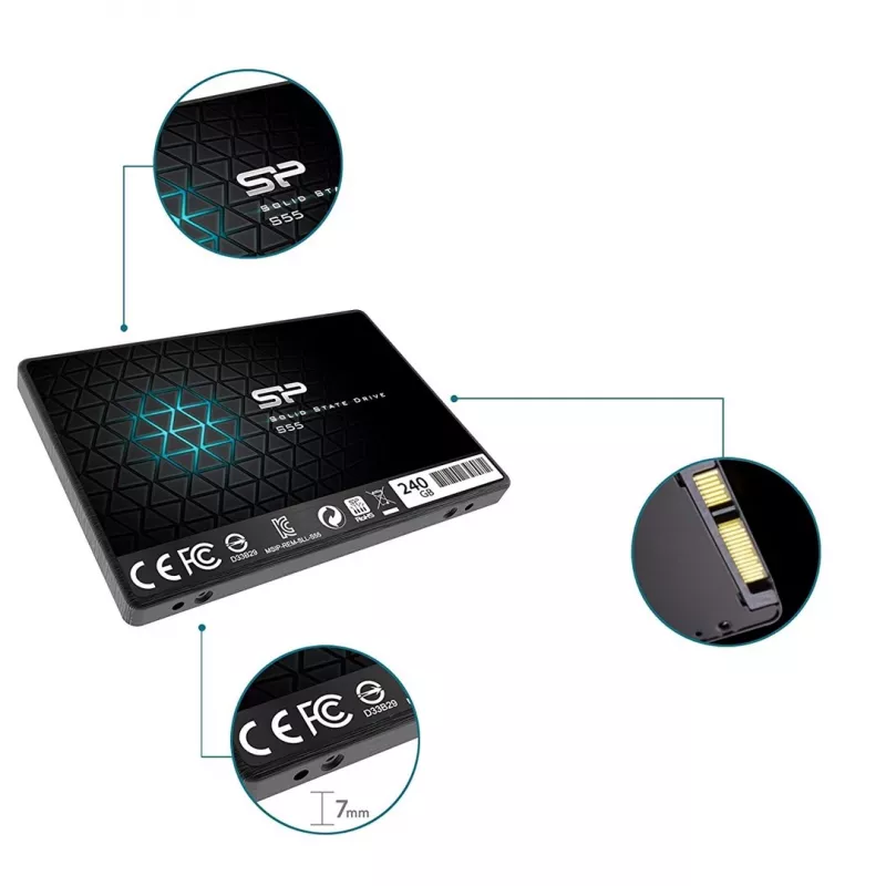 SSD-Laufwerk Silicon Power schlank S55 240 GB 2,5 Zoll SATA III TLC