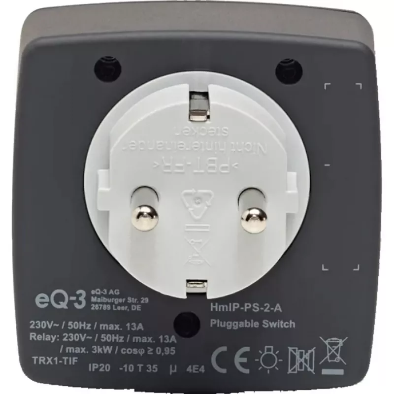 eQ-3 AG Homematic IP 161613A0, Indoor, Anthrazit, Kunststoff, IP20, IP20, 70 mm