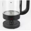 Jata HA702 Wasserkocher, 1,2 l, 1500 W, Borosilikatglas, kabellos, Schwarz
