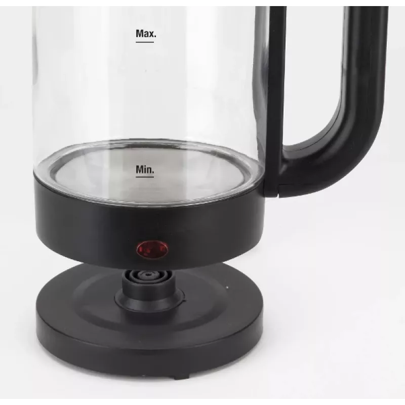 Jata HA702 Wasserkocher, 1,2 l, 1500 W, Borosilikatglas, kabellos, Schwarz