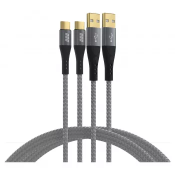 EFB Elektronik USB-A auf USB-C Kabelset 60W QC 3A 2x2m - Digital/Daten (USB-AC-00007)
