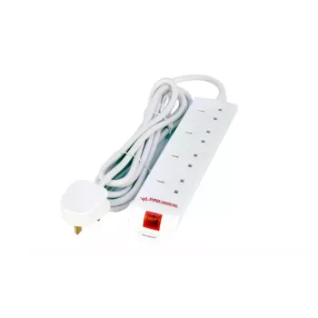 Microconnect MC-UKSURGESTRIP4-5M Stromverlängerung 4 AC-Ausgänge Innenbereich Weiß