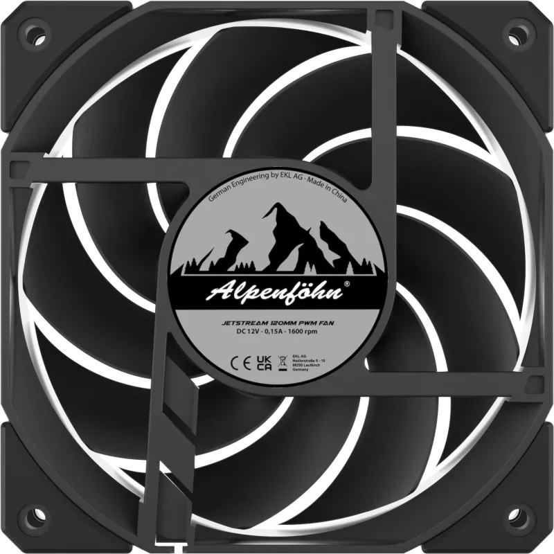 ALPENFÖHN Jetstream 120mm PWM Gehäuselüfter - Schwarz