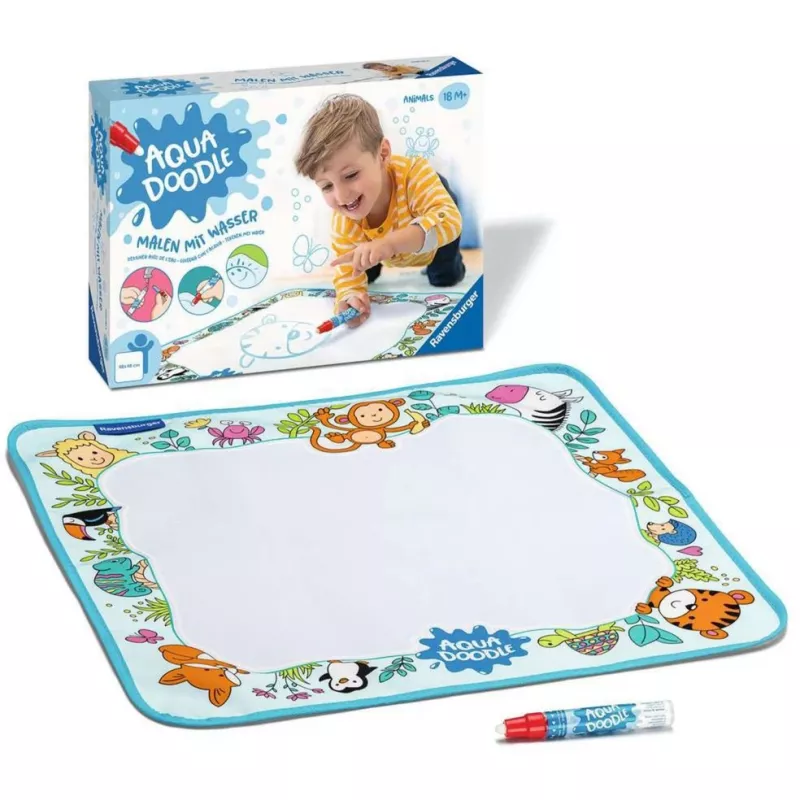 Ravensburger Aqua Doodle Animals Malmatte — Ministeps-Set für sauberes Malen mit Wasser